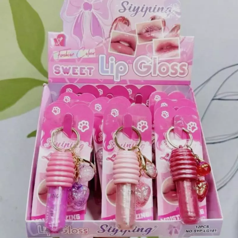 Lip Gloss Chaveiro Coração