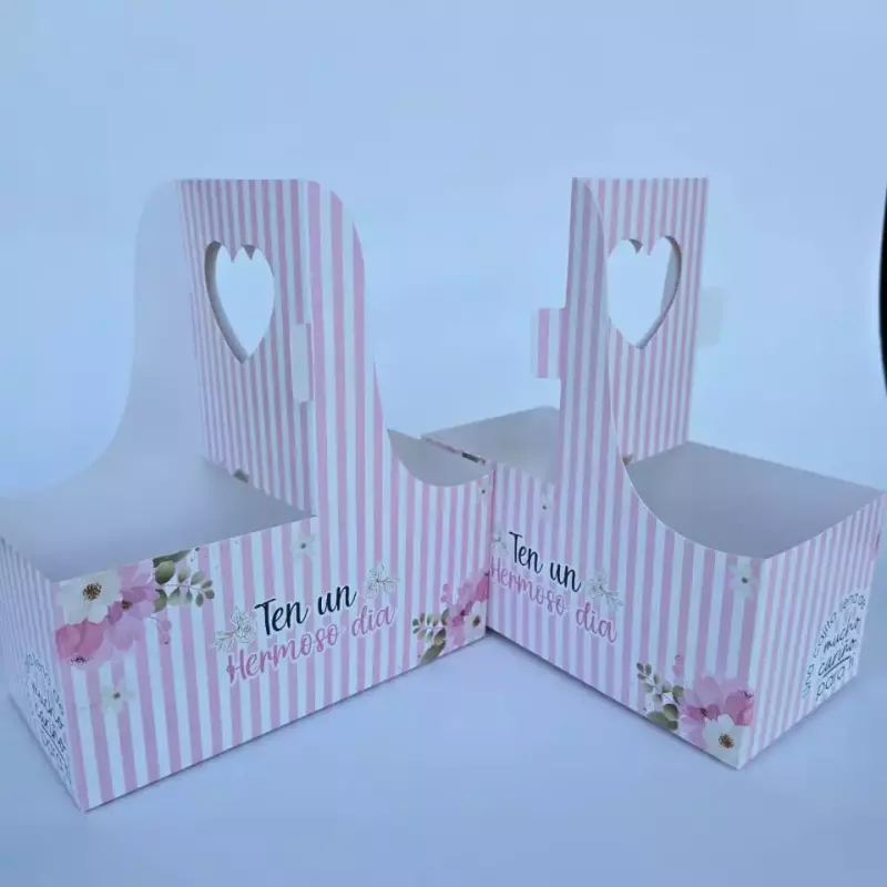 Caja Trendy rosa rayas