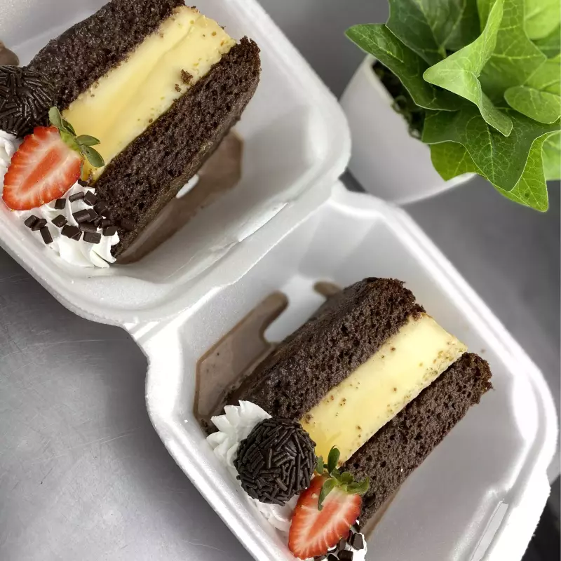 Fatia Chocolatuda Pudim