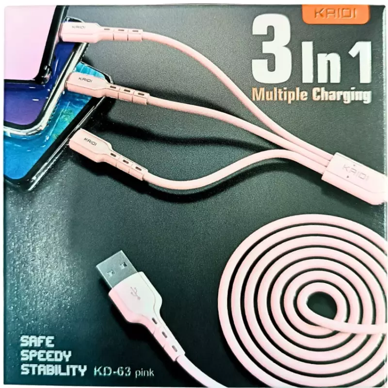 CABO KAIDI USB 3 EM 1 KD-63