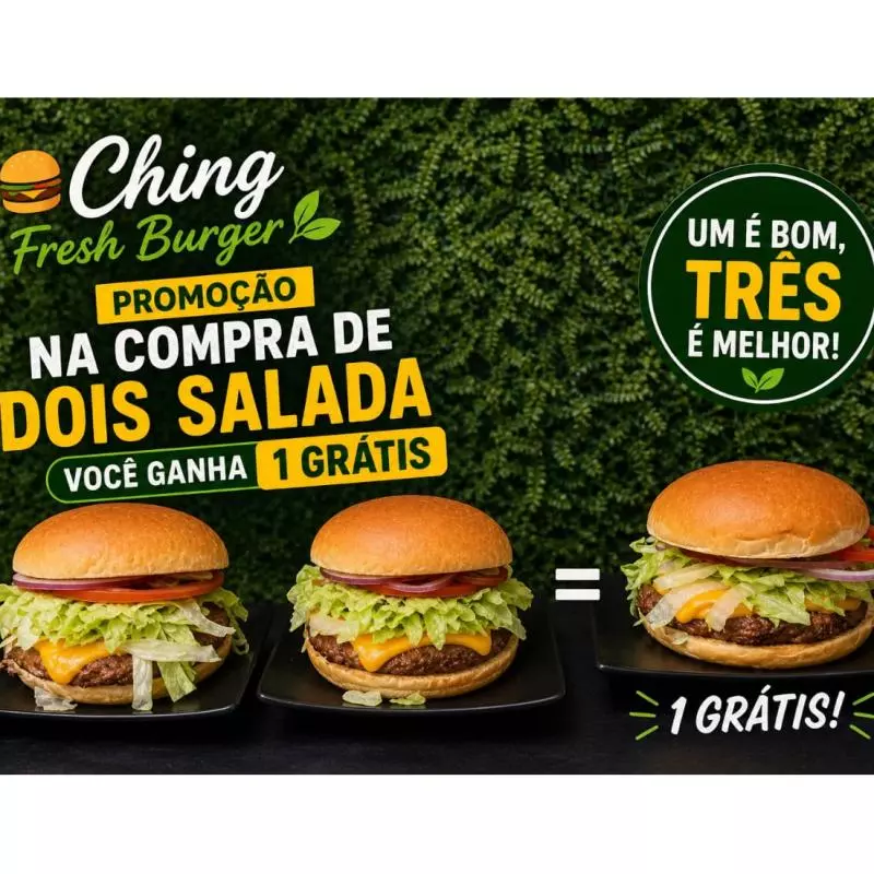 3 Ching Fresh Burger 🌿 por 2
