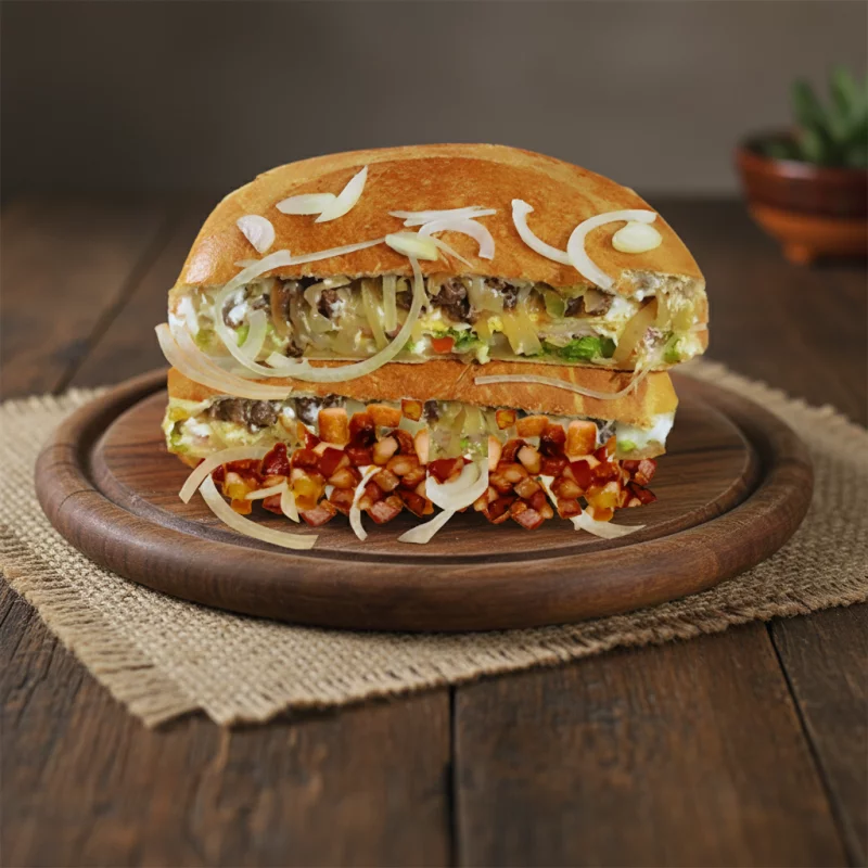 A Moda com cebola e bacon(médio)