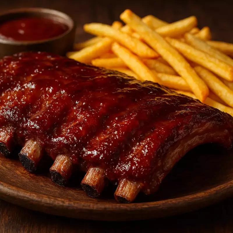 COSTELINHA BBQ E BATATA FRITA
