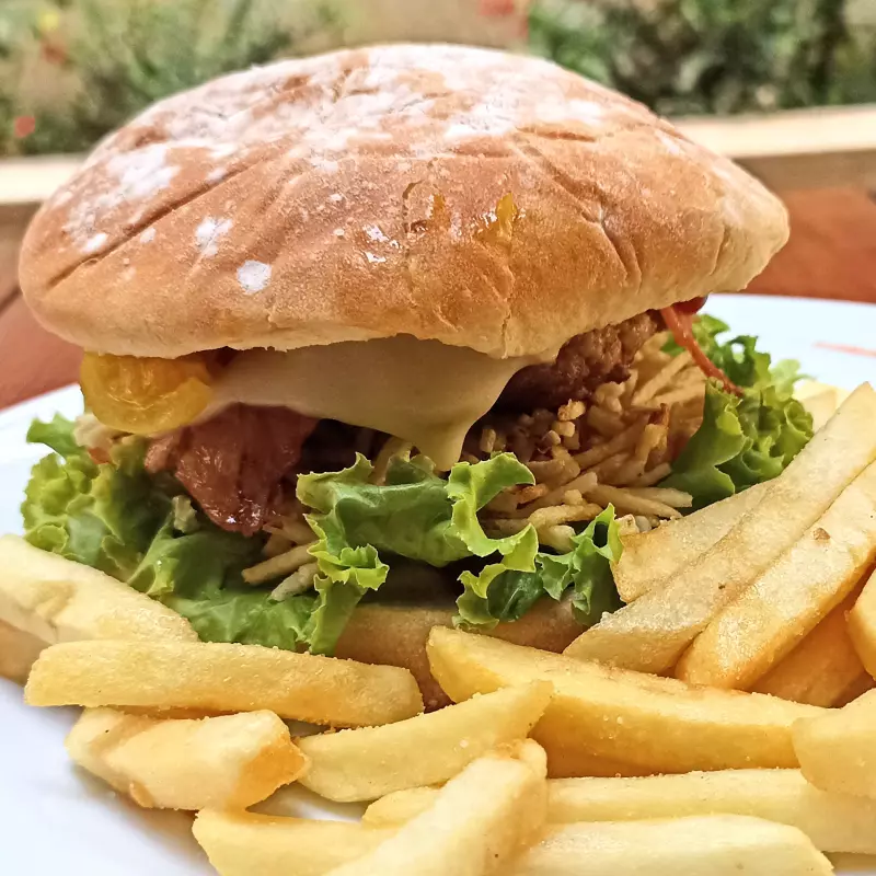 Hamburguesa Con Papas Francesa