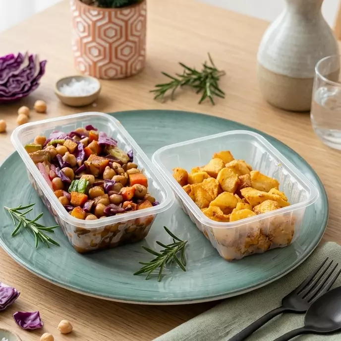 Frango em Cubo com salada de grãos