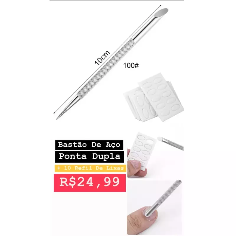 Bastao Aço 2 Em 1 Palito E Chanfrado