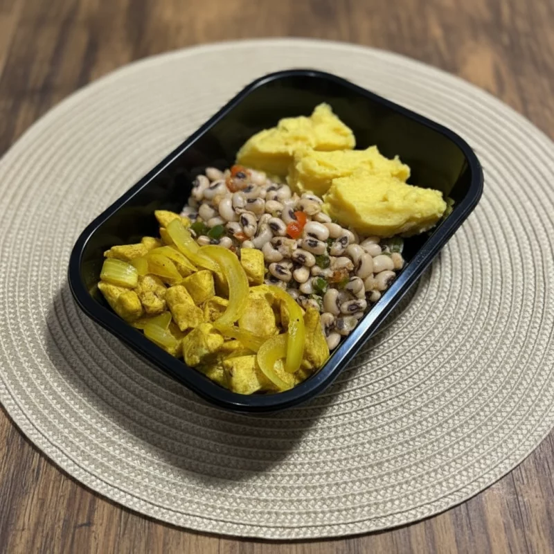 Frango acebolado com curry e açafrão