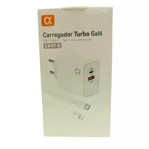 CARREGADOR TURBO 40W GaN CA47-6