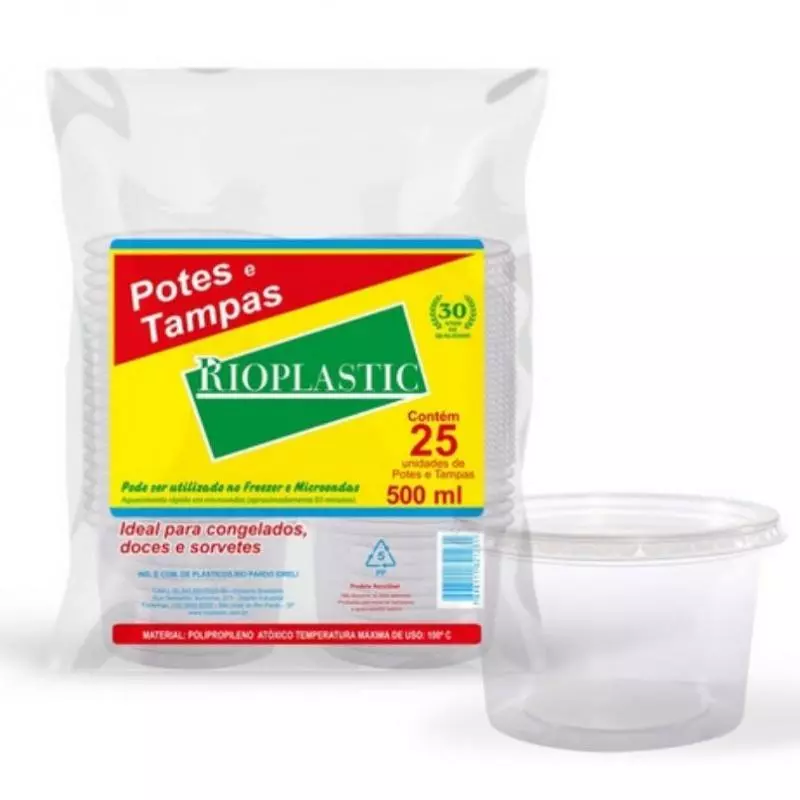 KIT POTE PP RIOPLASTIC 500ml SOB.TAMPA C/25