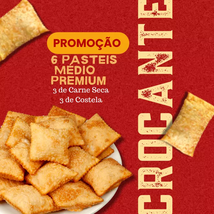 Promoção 6 Pastéis Médios Premium