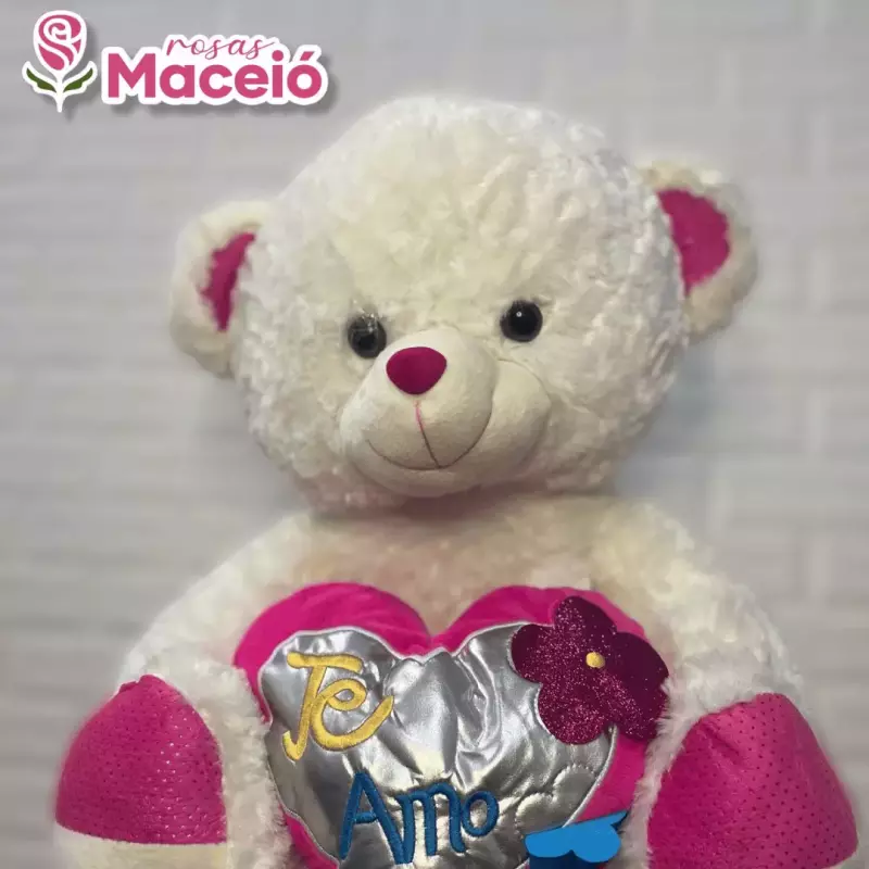 Pelúcia (63 cm) rosa e branco