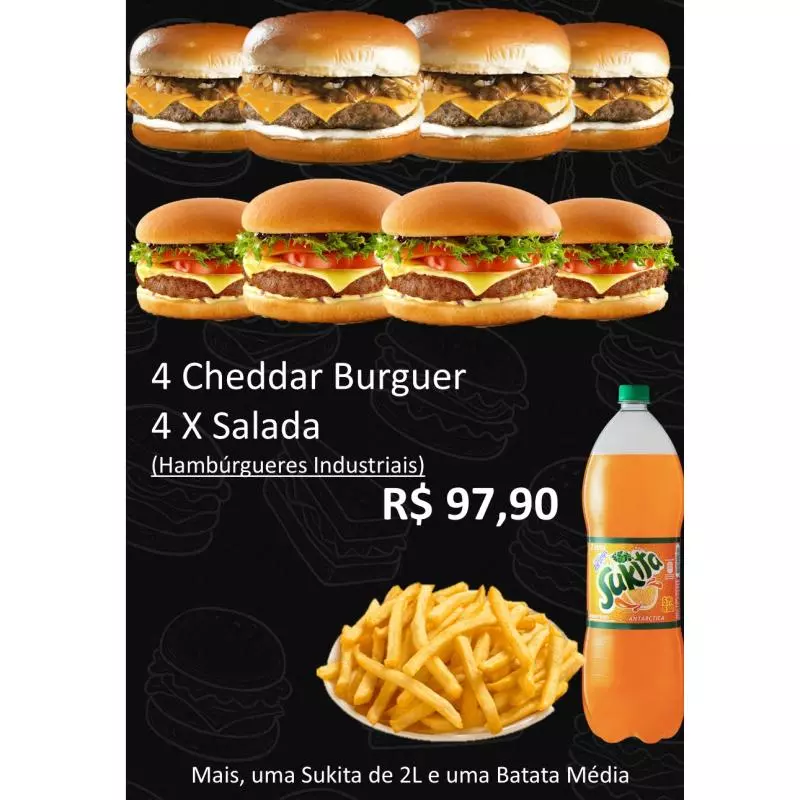 4 CHEDDAR (IND) 4 SALADA (IND)