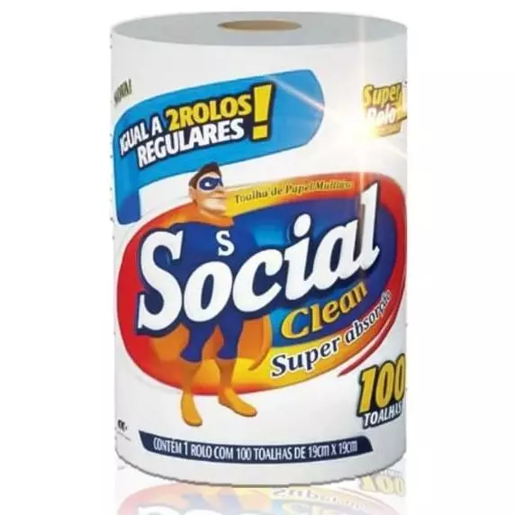Papel Toalha Social Cleam 100 Folhas