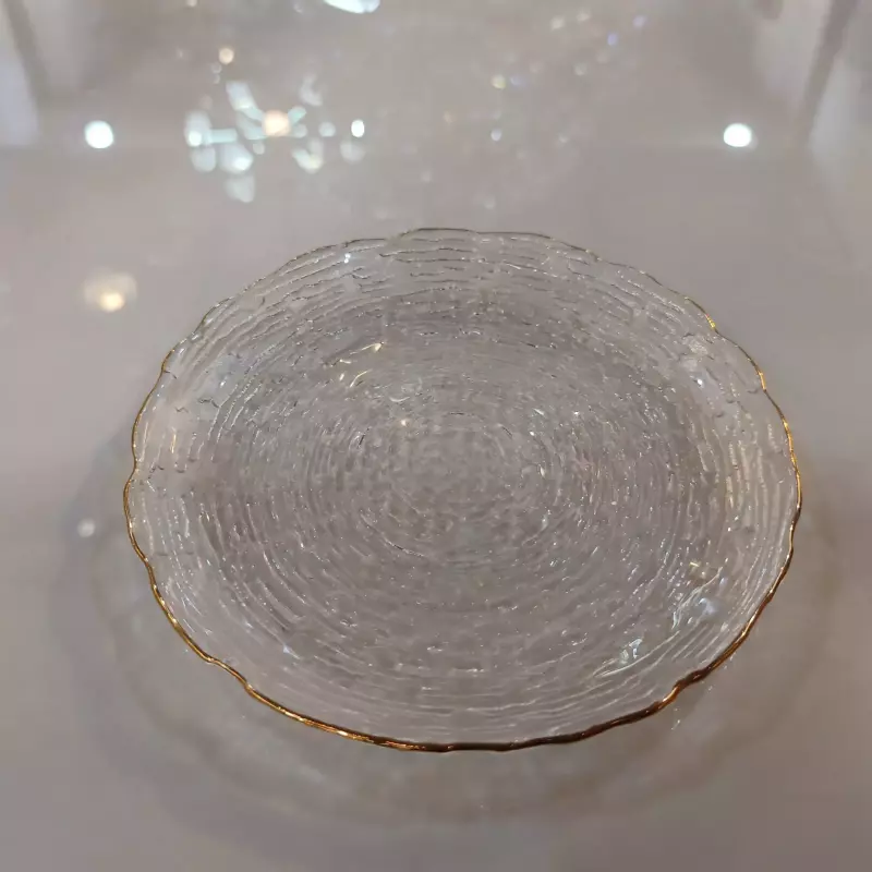 PORTAVASO VIDRIO BORDE DORADO 854-2