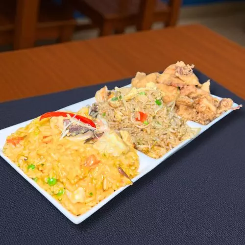 Chicharro Mixto, Chaufa y Arroz MA.