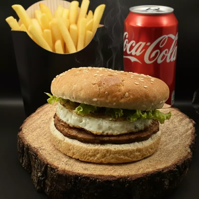 egg burguer  + Fritas + Lata