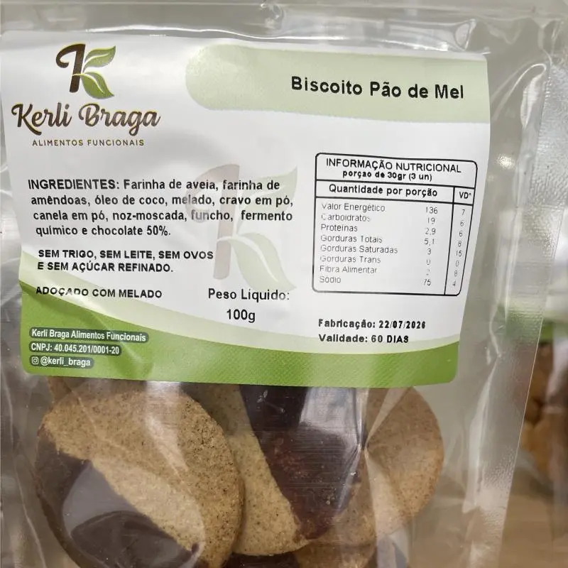 Biscoito (pão de mel) com chocolate