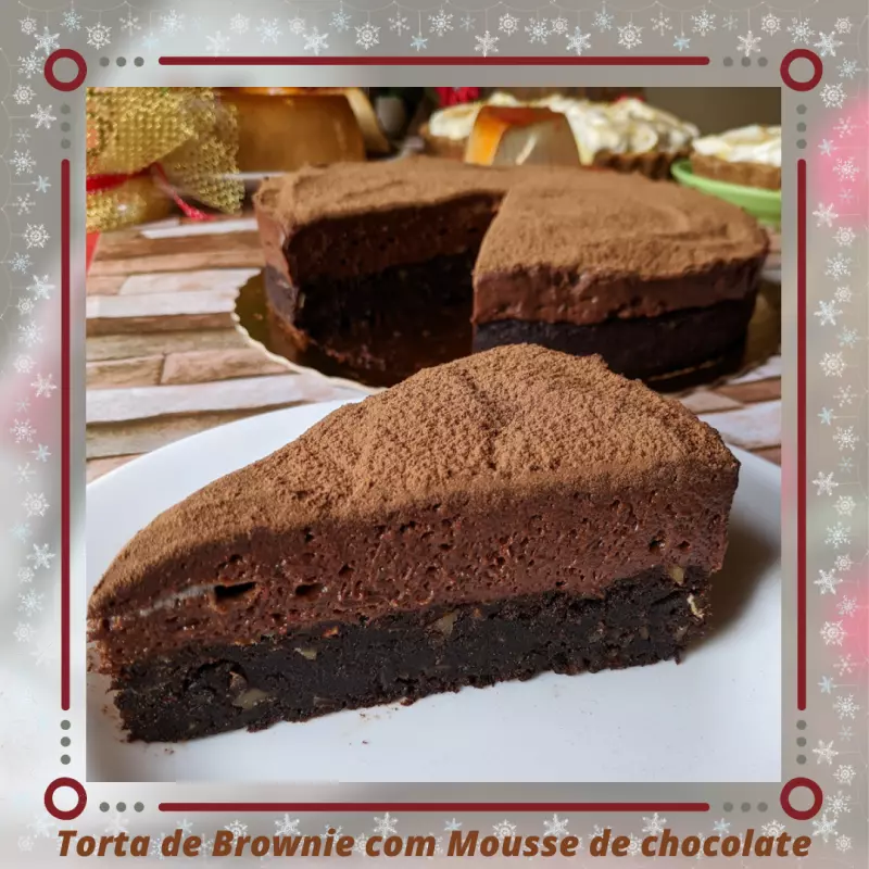 Torta de Brownie com Mousse de chocolate