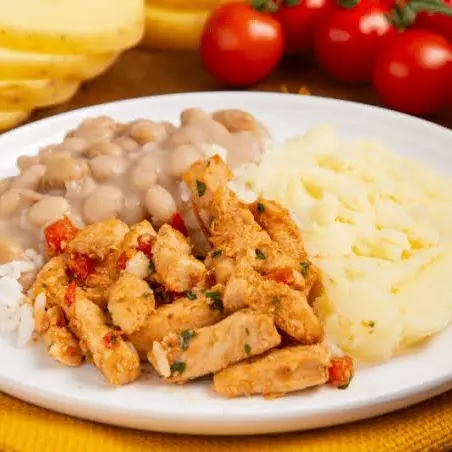 Filé Mignon Suíno c/ Purê e Arroz