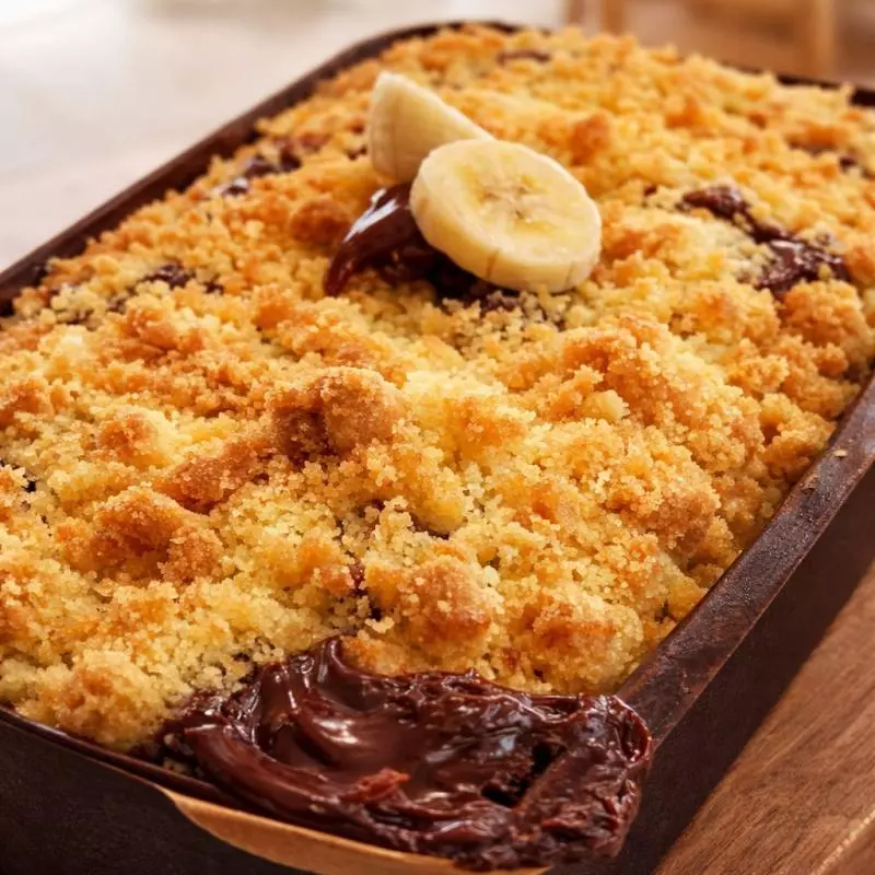 cuca doce de leite com Banana