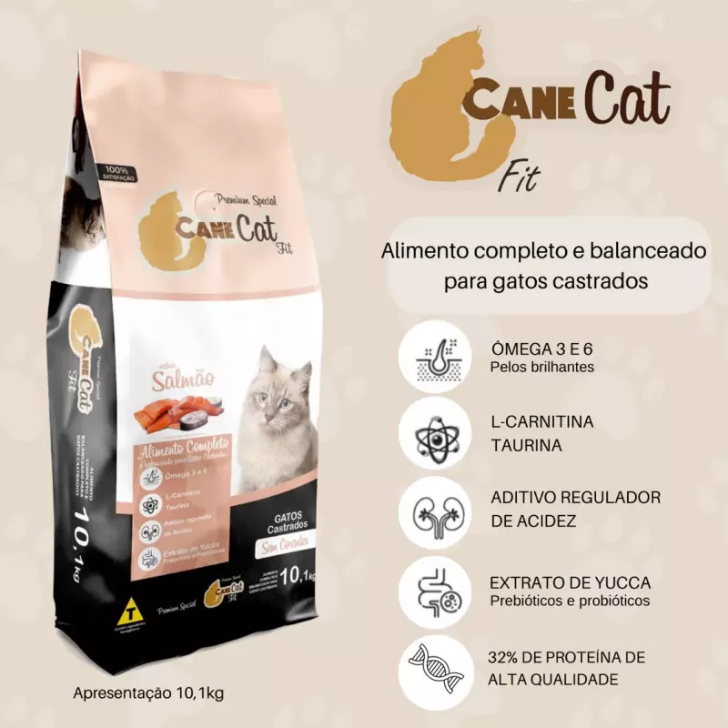 Cane Cat Fit Salmão 10,1kg