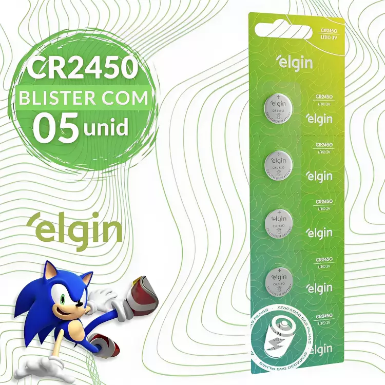 BATERIA ELGIN CR 2450 CARTELA C/5 UN