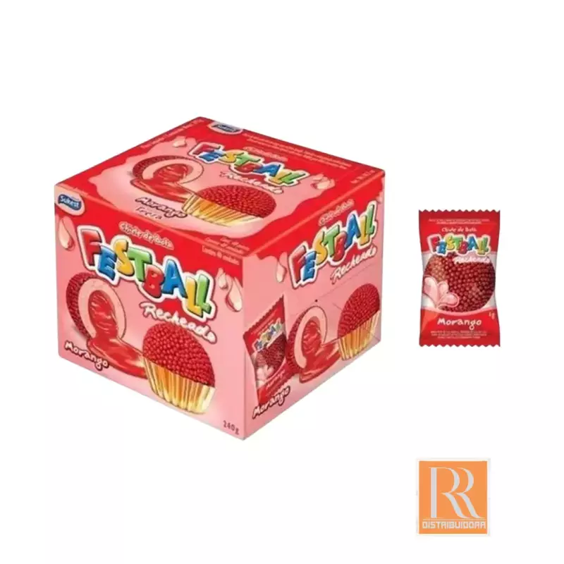 Chiclete Festball Recheado Mor 240g