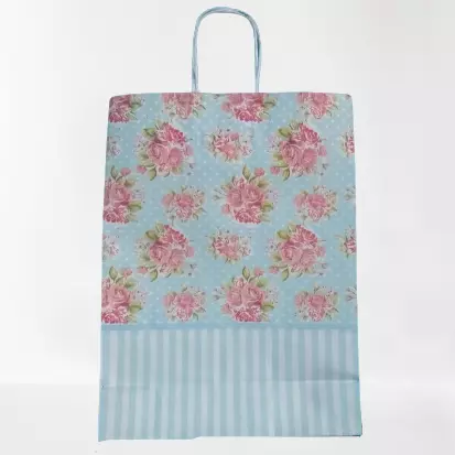 Sacola Kraft Azul Bebê 31x23x10