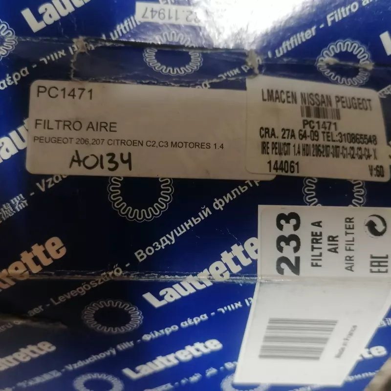 Filtro de aire de Peugeot y Citroen