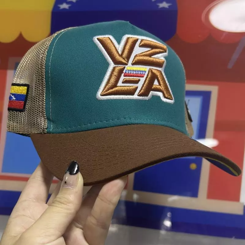 Gorra VZLA turquesa marrón malla