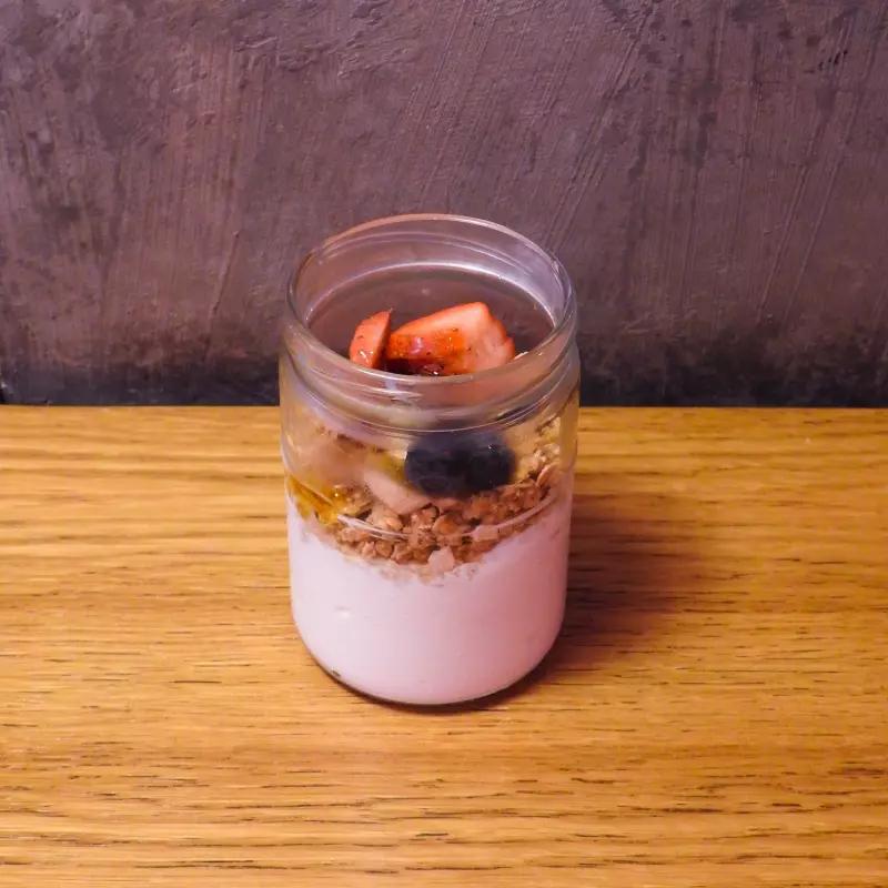 Yogurt with granola and fruit