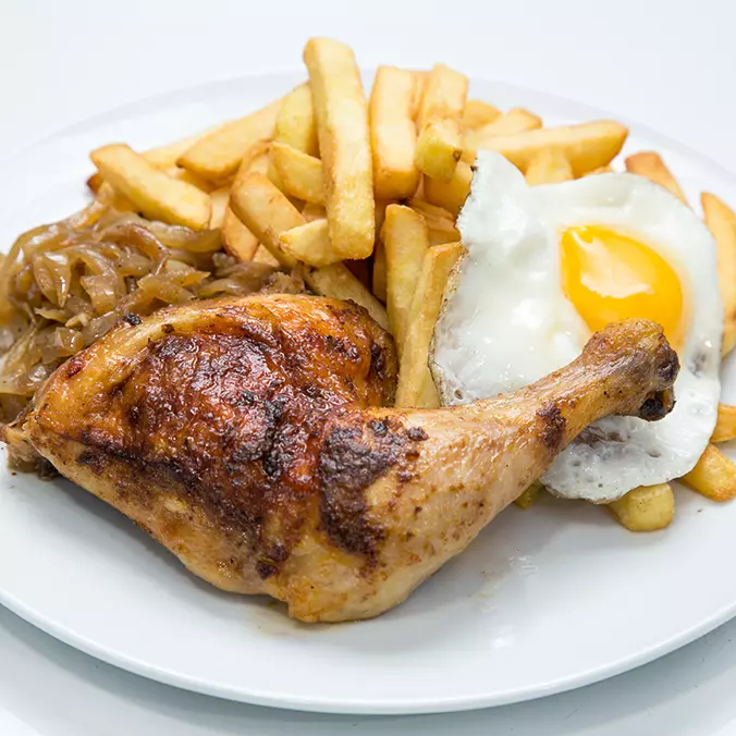 1/4 Pollo asado a lo pobre