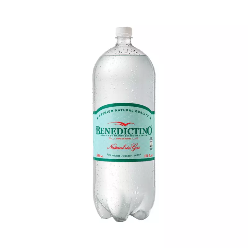 Agua Benedictino sin gas 3 Lts