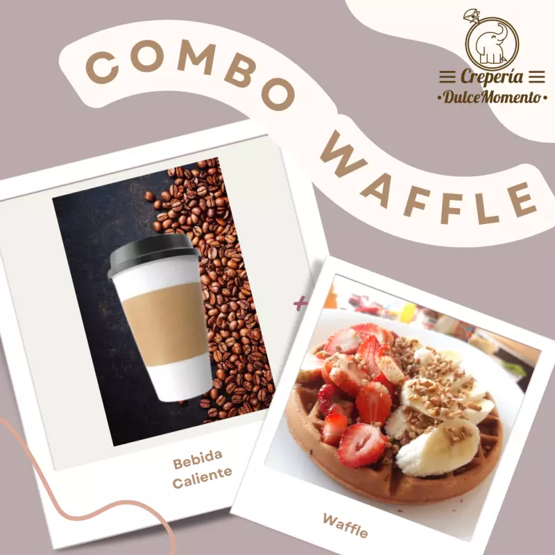 Combo waffle + bebida caliente