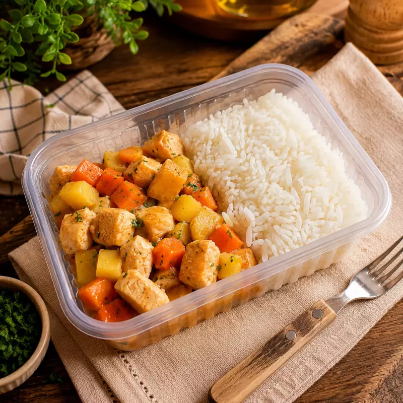 Frango Refogado c/ Batata e Cenoura