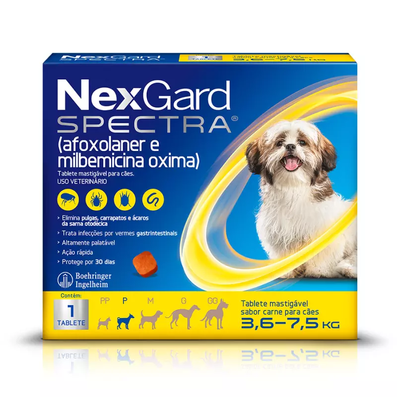 NexGard Spectra Cães de 3,6 a 7,5kg