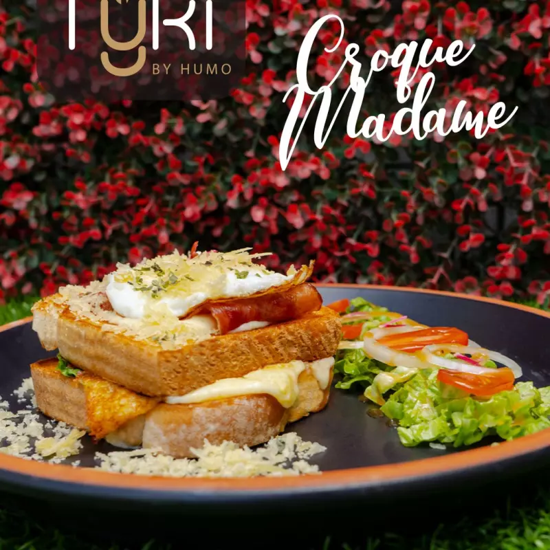 Croque-madamme con jamón serrano