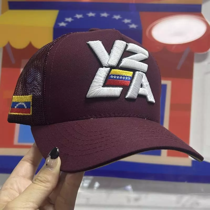 Gorra VZLA azul vinotinto malla