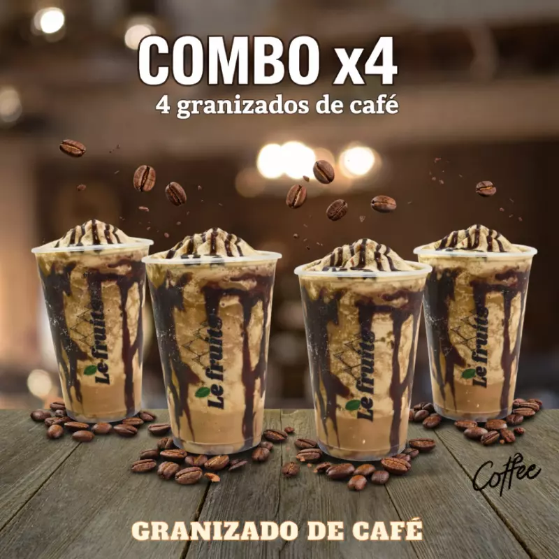 Combo parche x4 granizados de cafe