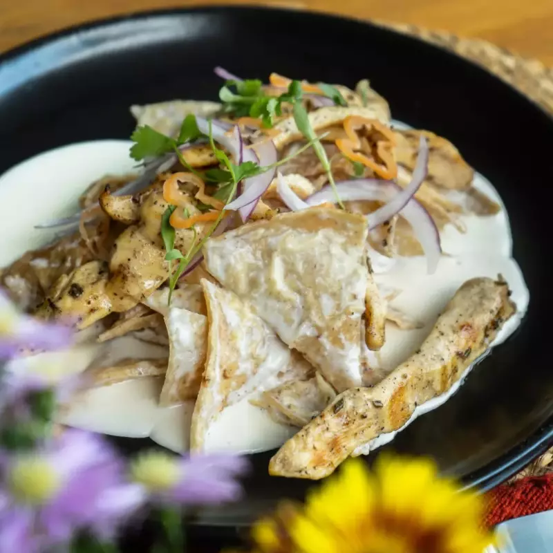 Chilaquiles en Crema Blanca TR'OXU
