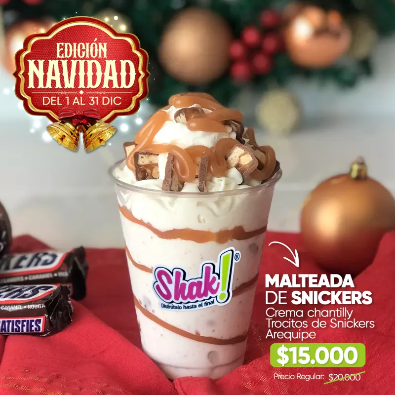 Malteada de Snickers