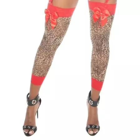 Meia 7/8 Sensual Com Laço Tigresa