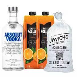 Absolut + 2 Frugos naranja + Hielo