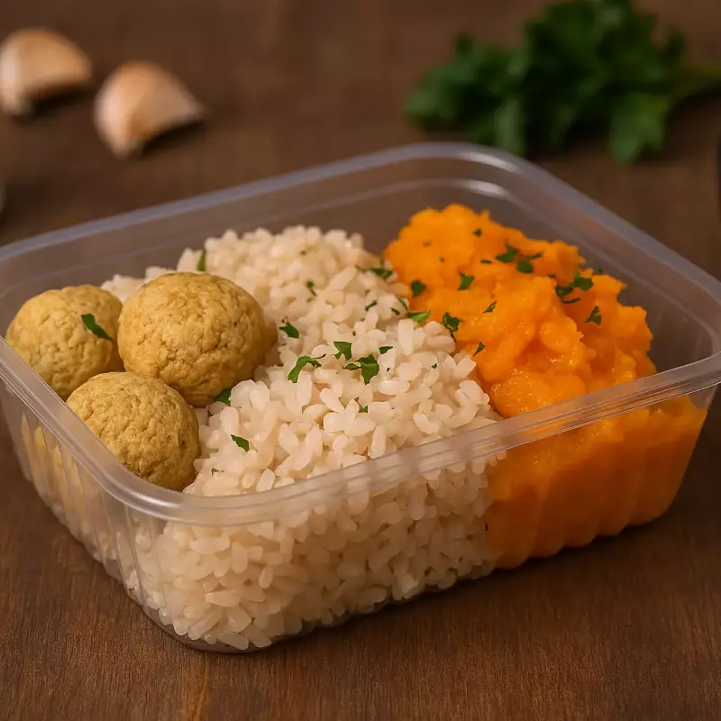 Bolinho de Grão de Bico c/ Purê Abor