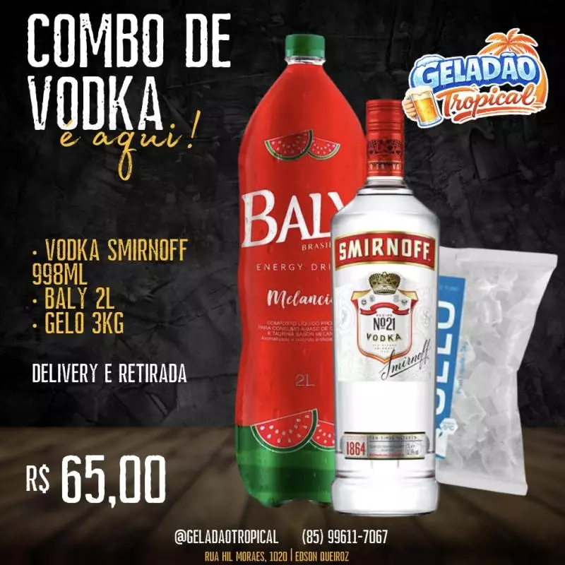 COMBO Vodka Smirnoff+Gelo+Baly 2L