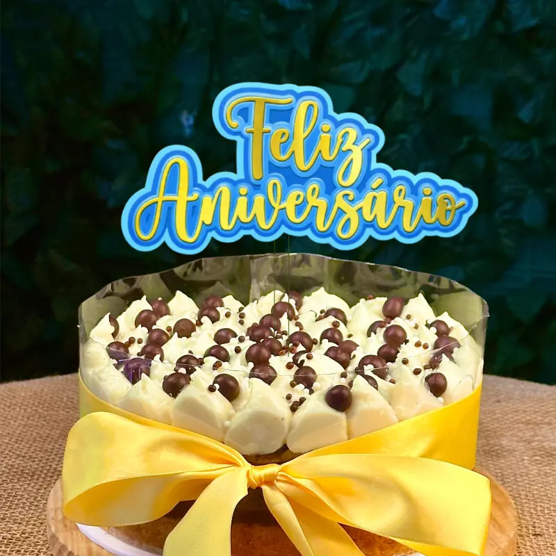 Topo Feliz Aniversário AZUL 2D