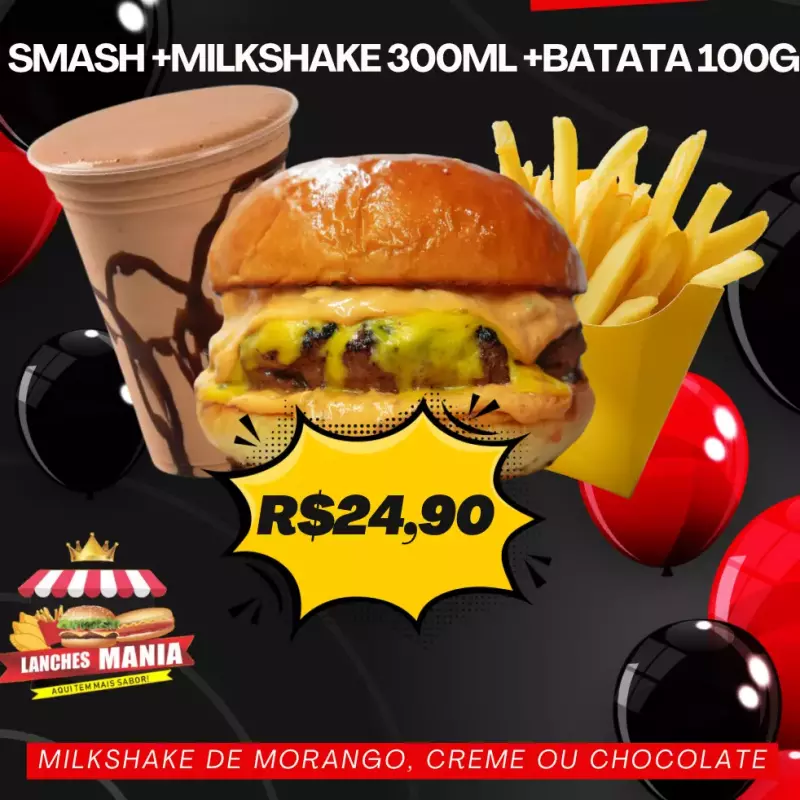 Smash +milkshake 300ml +batata 100g