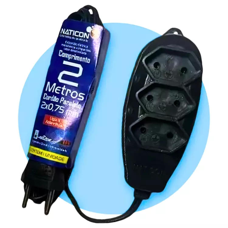 EXTENSÃO ELÉTRICA C/CABO PP 2 METROS