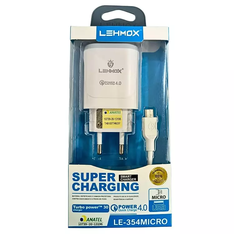 CARREGADOR LEHMOX 4.0 MICRO USB