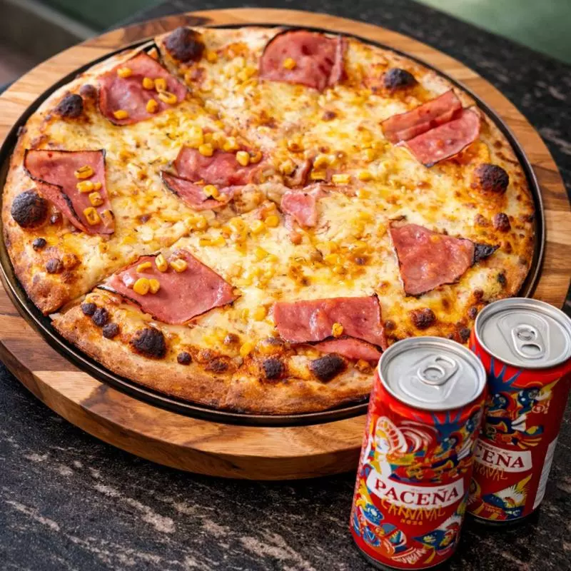 1 Pizza Especial + 2 latas de Paceña